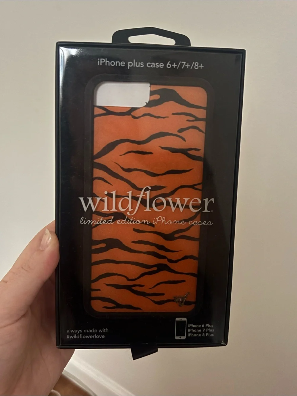 Wildflower Orange and Black Tiger Stripe iPhone Plus Case